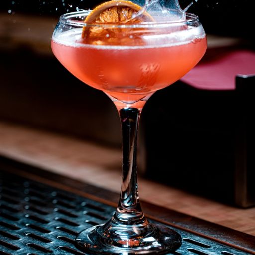 A close-up of a refreshing cocktail garnished with a lime wedge representing the drink menu at the best desi sports bar.